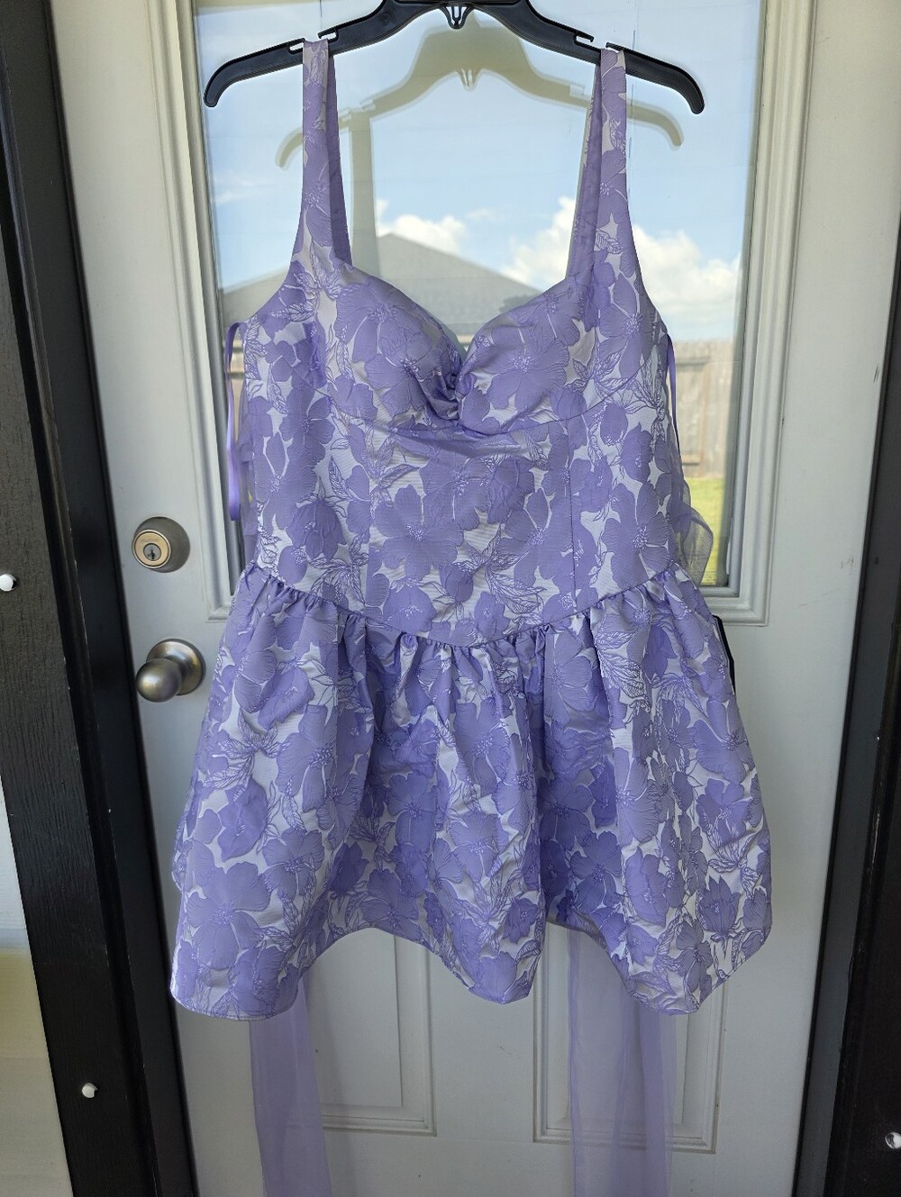 B. Darlin Floral Fit & Flare Dress Juniors 13/14 Lilac Sleeveless Party NWT $139 - Picture 3 of 12